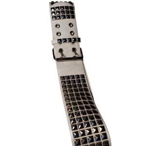 Hot topic vintage Studded Extra Wide White Statement belt Size 38 Unisex